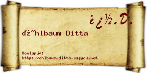 Öhlbaum Ditta névjegykártya